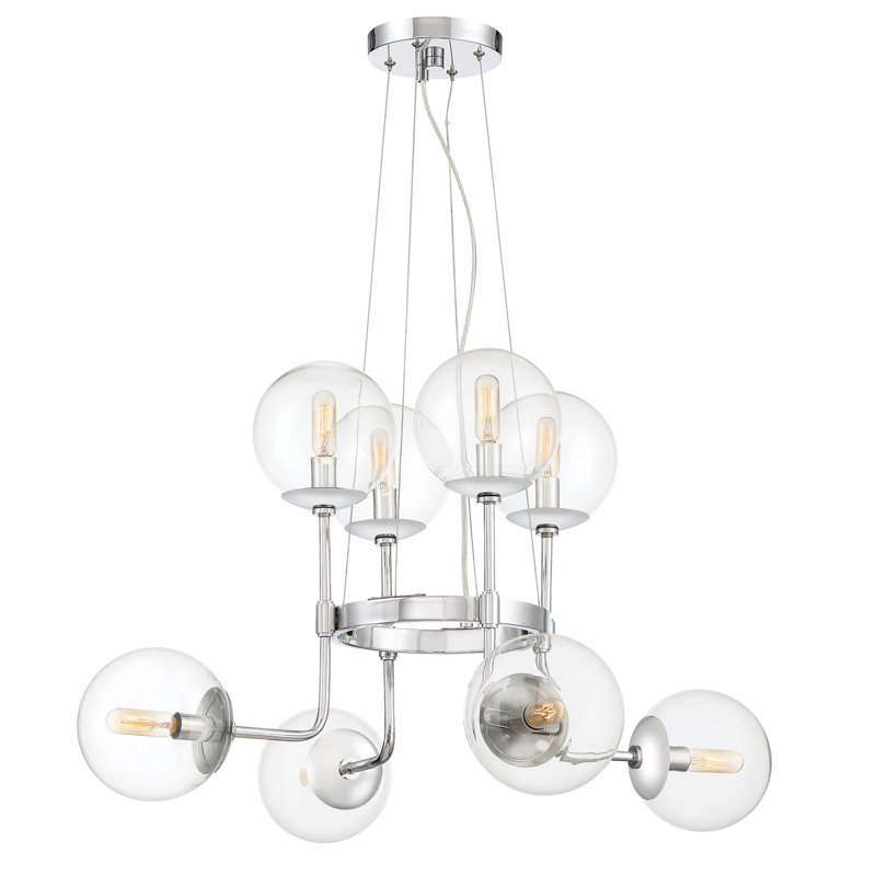 Lustre de roue de wagon avec abat-jour 8 lumières Caudill