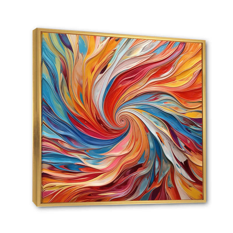 Spiral Symphony IV On Canvas Print, Gold Floater Framed, 30" H x 30" W x 1" D