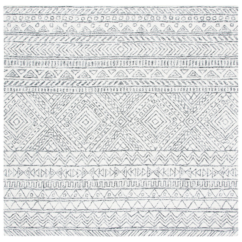 Wenzel Hand Tufted Wool Southwestern Rug, Square 7'