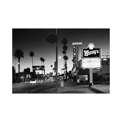 Black California Series - Sunset Blvd By Night - Wrapped Canvas Print