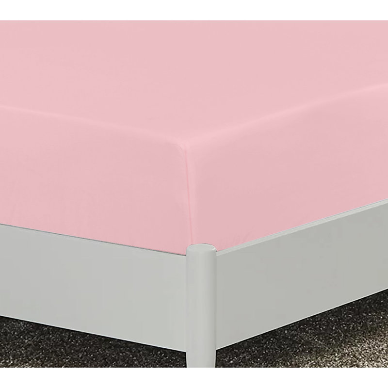 Pelletier 200 Thread Count Polyester Fitted Sheet, Soft & Durable Bed Sheet, Single (3'), Blush