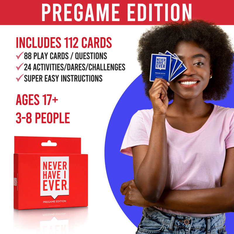 Never Have I Ever Party Card Game: Pregame Edition, Ages 17+