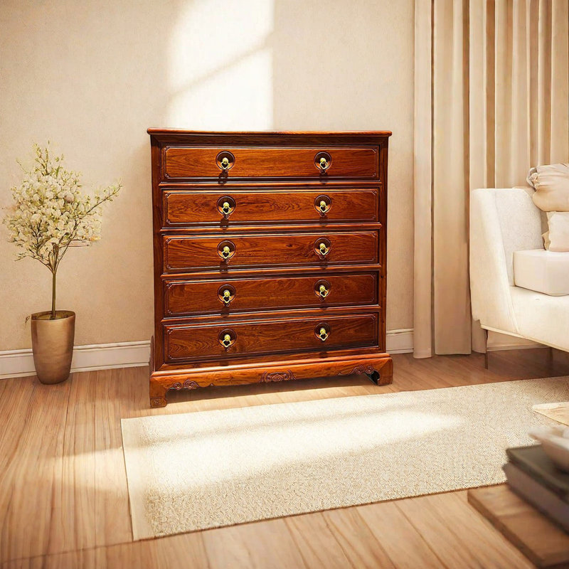 Commode d'appoint moderne en bois massif avec rangement en bois massif