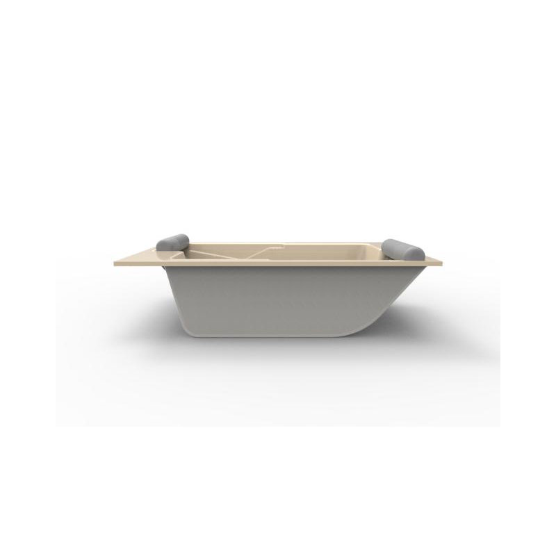 Ashley 72'' L Soaking Bathtub, Bone, Polished Brass
