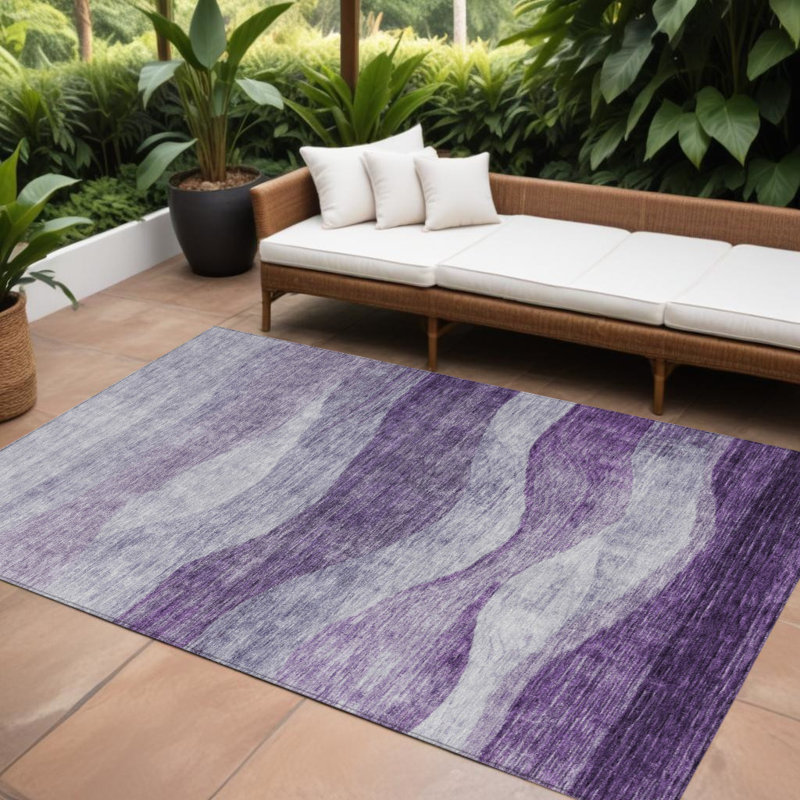 Tapis lavable abstrait mauve 9 'X 12'
