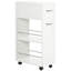 Chariot de rangement mince à 3 niveaux, chariot de cuisine roulant sur roulettes pour petit espace, chariot utilitaire latéral coulissant pour salle de bain