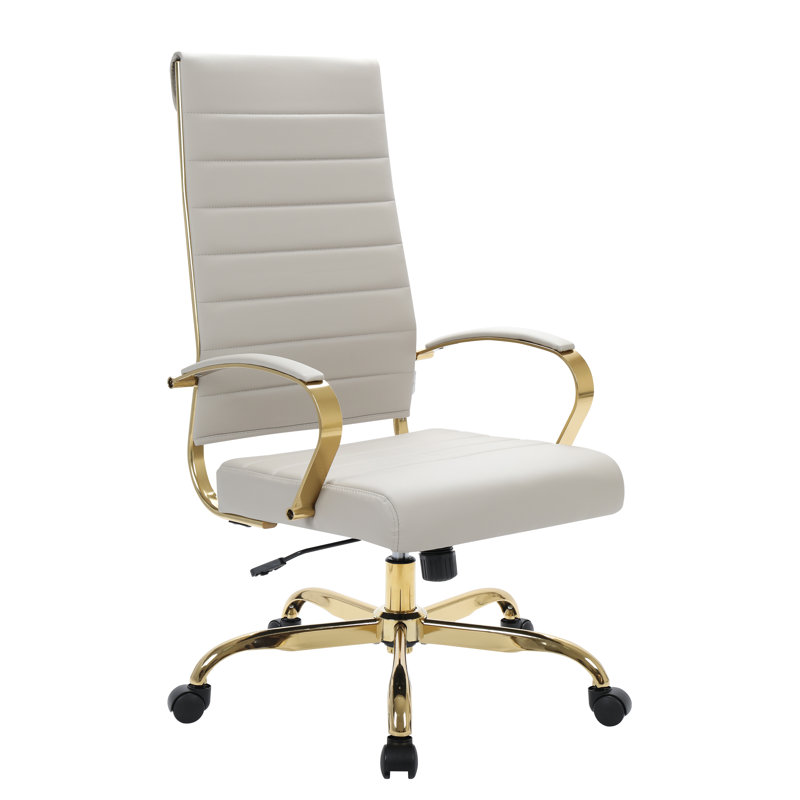 Fauteuil de bureau en cuir Humairaa, Tanné