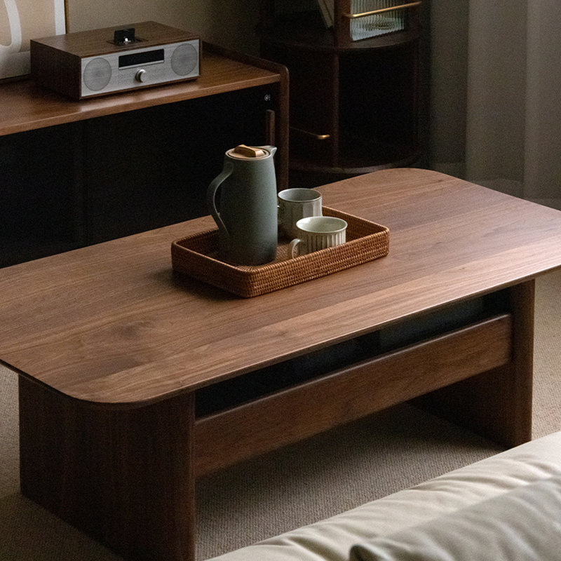 Simple black walnut solid wood coffee table