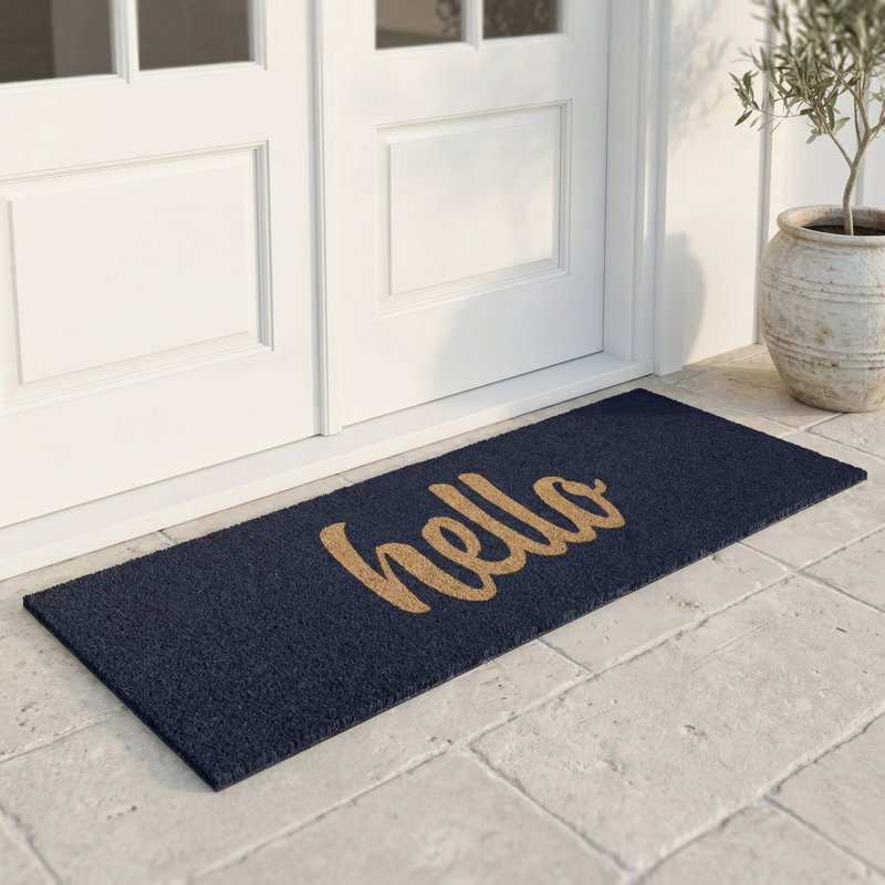 Paillasson Dewand Cursive, 18" x 60", Bleu