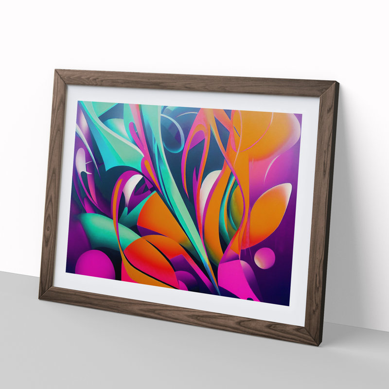 Graffiti Vol.2 - Single Picture Frame Print, Walnut Framed, 46cm H x 64cm W x 2cm D