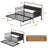 Twin Daybed with Trundle Bed, Bed Frame With  Charging Station,LED Lights And Storage Pockets-1800164163