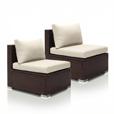 2-Piece Outdoor Armless Sofa