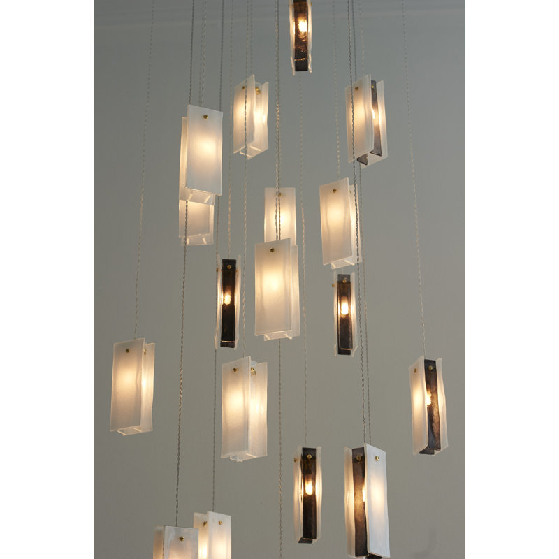 Luminaire suspendu Cluster Globe, Blanc / noir / transparent, 19