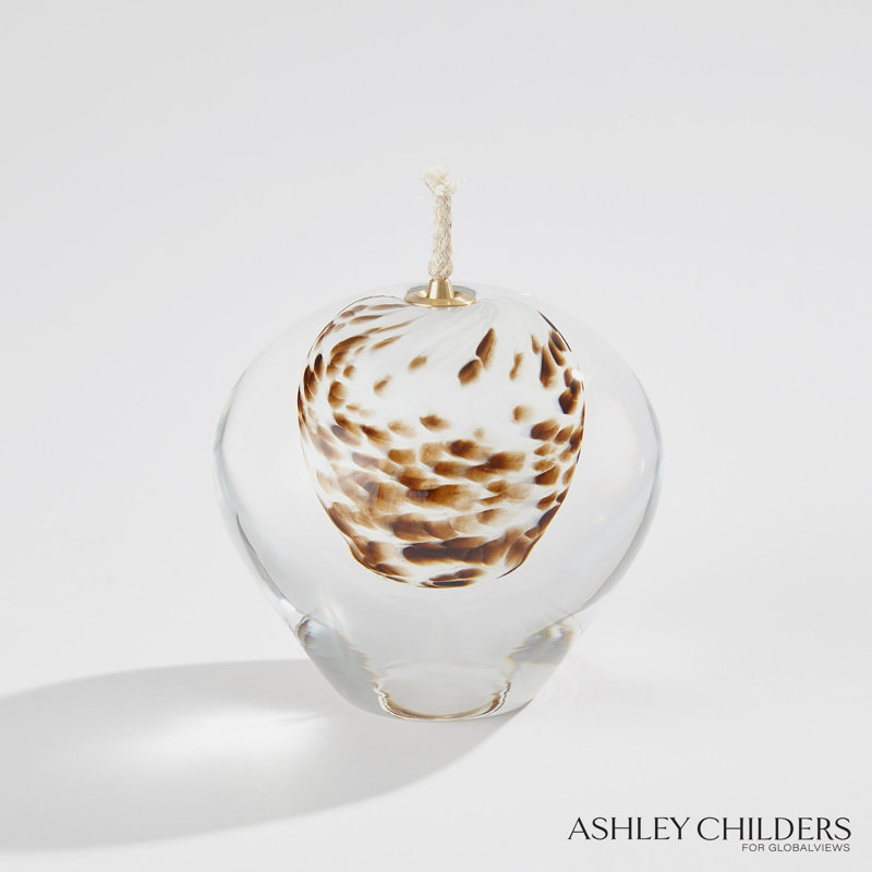 Daphne Oil Candle-Brown Spots-Sm, 4.5" H x 4.5" W x 4.5" D