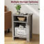 Table de chevet Farmhouse Modern avec tablette et porte de grange, ensemble de 2 pour chambre à coucher, gris