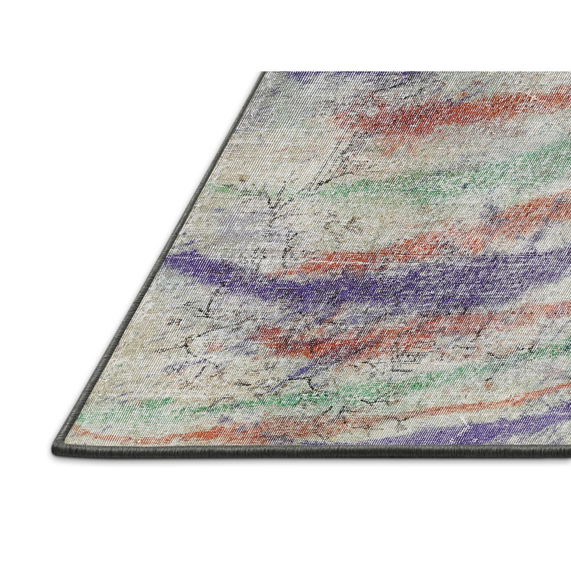 Tapis contemporain vert / rouge, Rectangle 2 pi x 4 pi