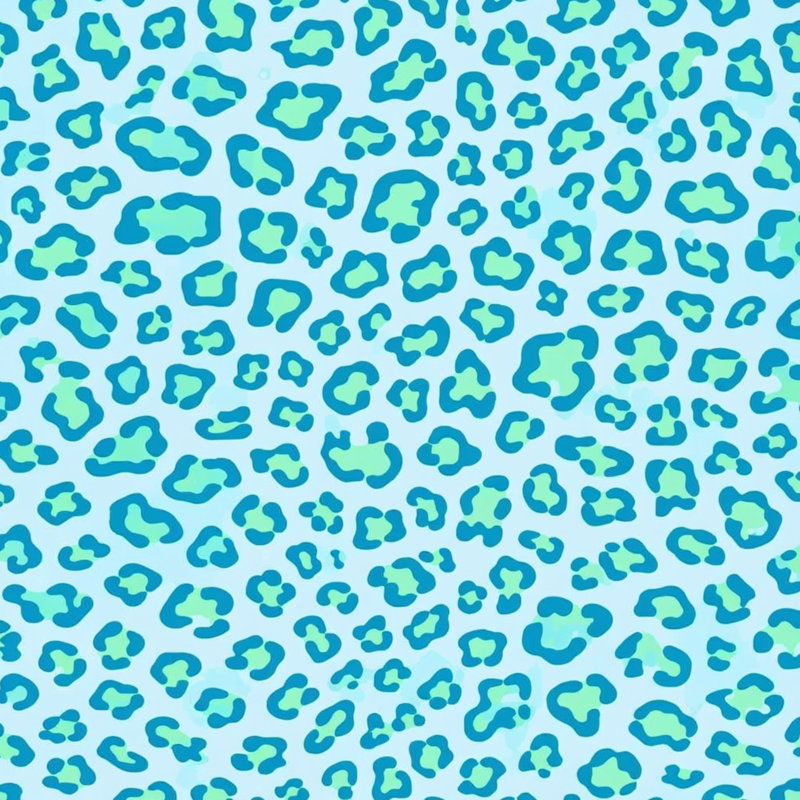 Couvertures à motif léopard, 50in W x 60in H, Bleu clair / vert moyen