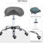Selle hydraulique grise, confortable et stable, hauteur réglable pour une utilisation à long terme, tabouret de selle pivotant à 360 degrés, cuir d'unité centrale, réglable, tatoueurs,