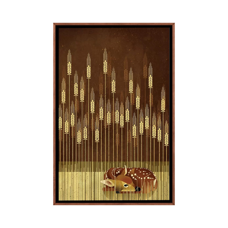 Fawn 1 Piece Wall Art on Canvas, 101.6 cm H x 66.04 cm W, Classic Brown Wood Framed