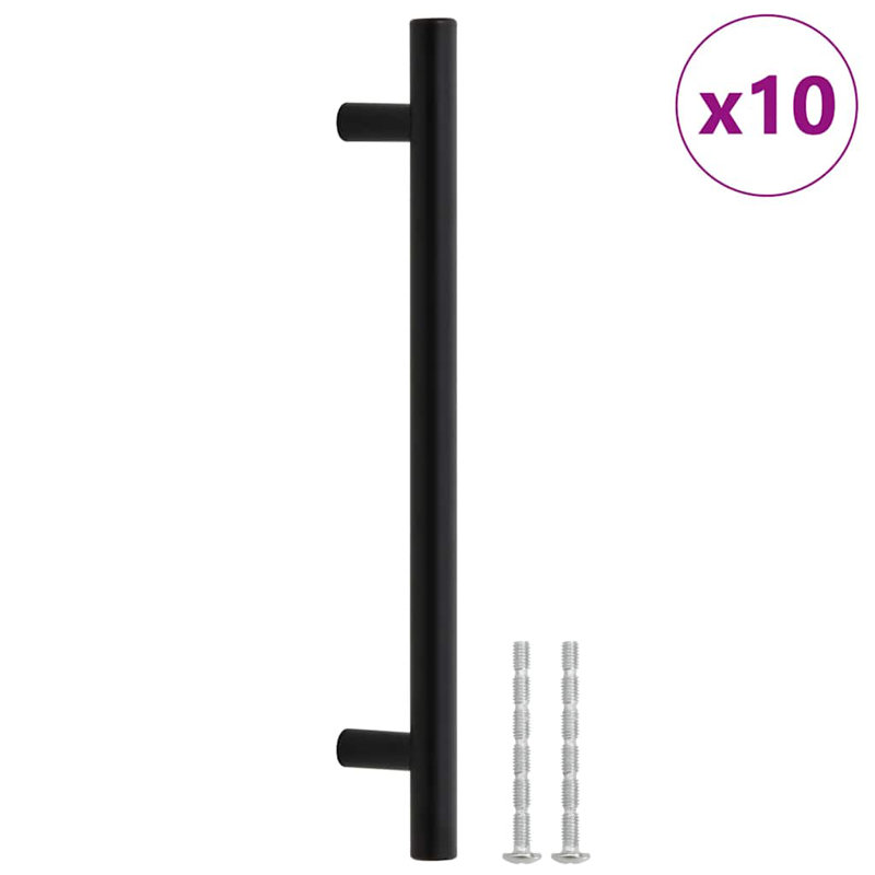 Acier inoxydable avec poignées d'armoire vidaXL, 3,78 pouces, Noir