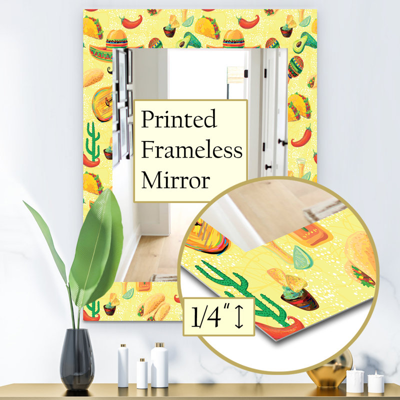 Miroir mural musical mexicain, H 24 po x l 32 po