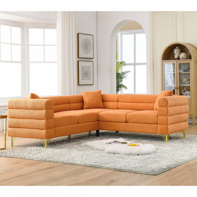 81.5-Inch Oversized Corner Sofa, L-Shaped Sectional Couch,   5-Seater Corner Sofas With 3 Cushions For Living Room, Bedroom, Apartment, Office
