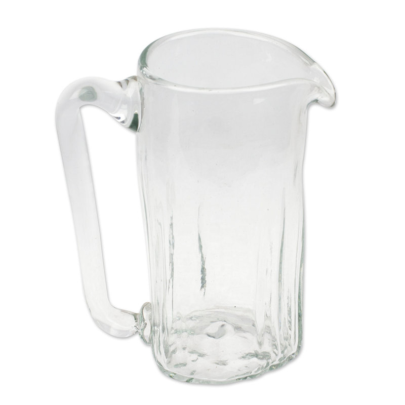 Novica Handmade Garden Relaxation Blown Recycled Glass Pitcher