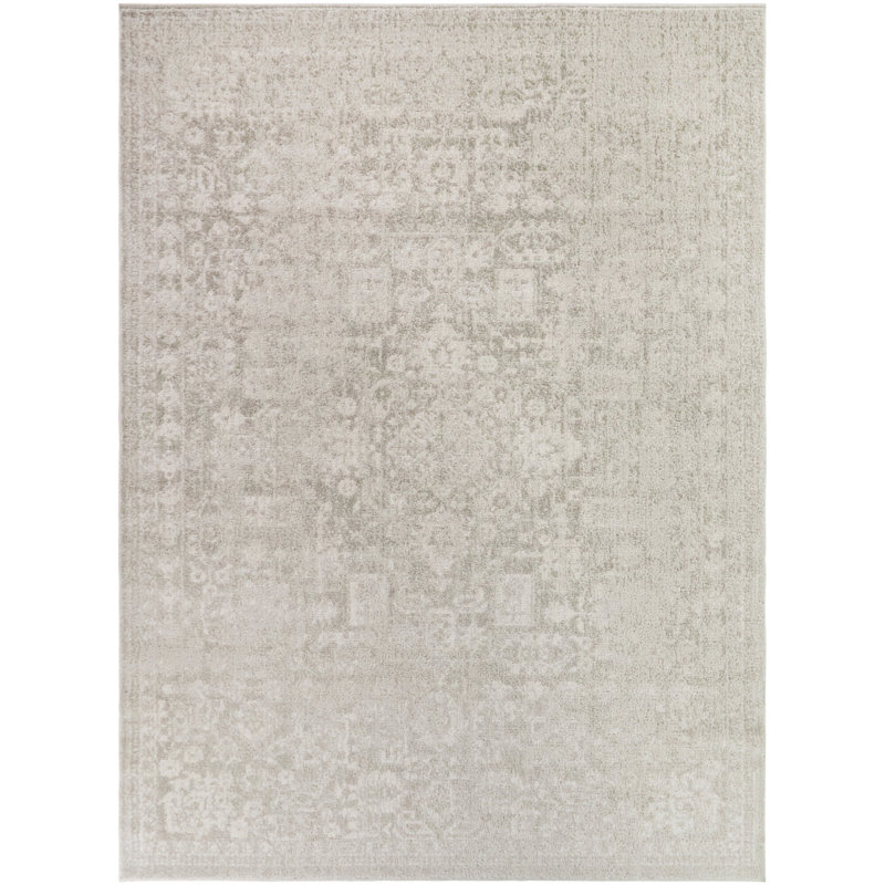 Thornhill Grey Distressed Traditional Area Rug, 5'3" x 7'