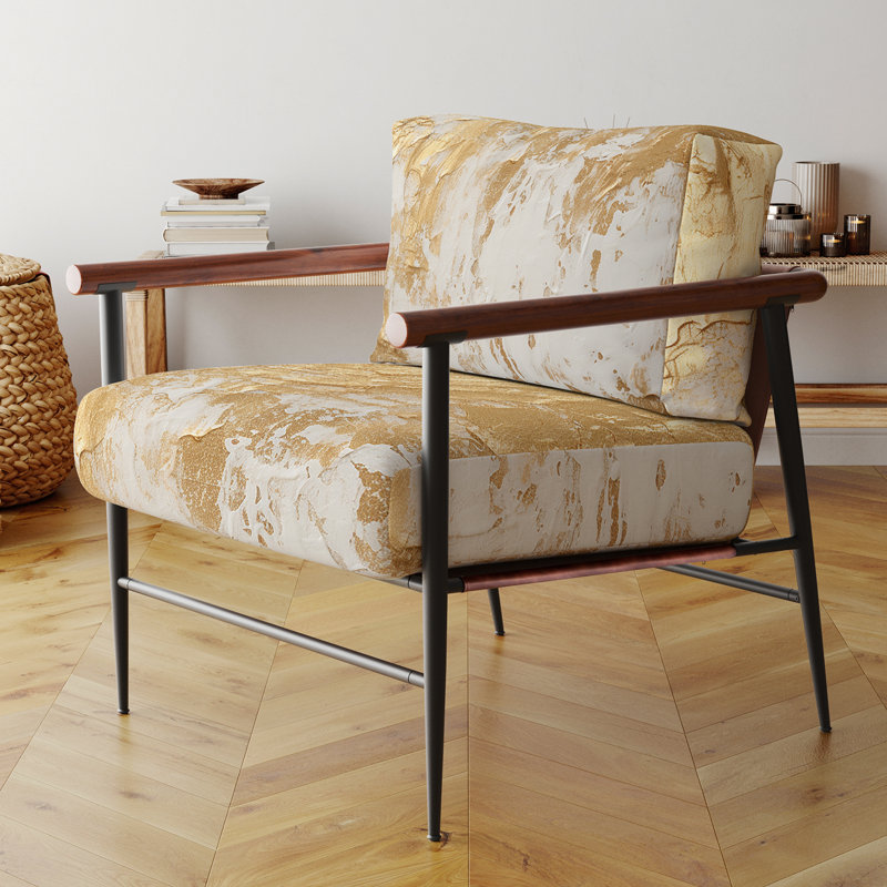 Chaise avec accoudoirs rembourrée Gentle Abundance, Noir