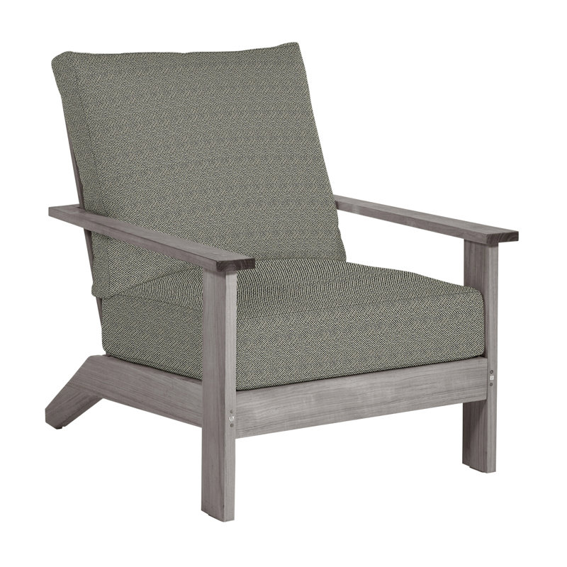 Ashland Patio Lounge Chair with Cushions, No Welt, Oyster Teak, Intermix Bark