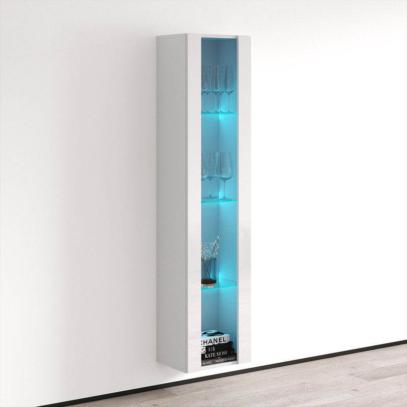 Crister Floating Storage Bookcase, White