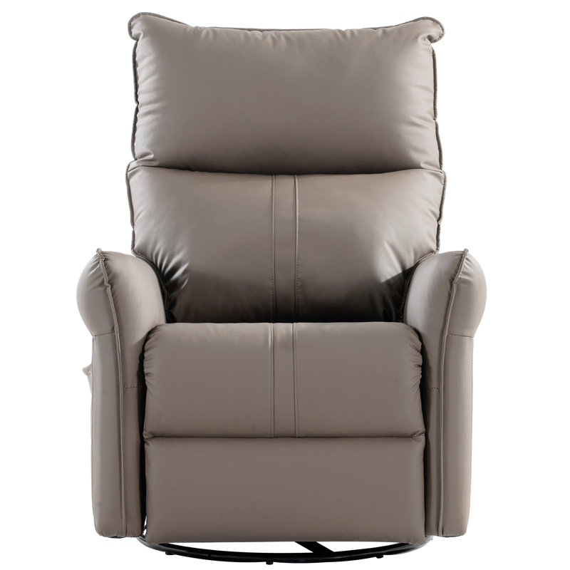 Tyvan Faux Leather Recliner, Brown, Manual