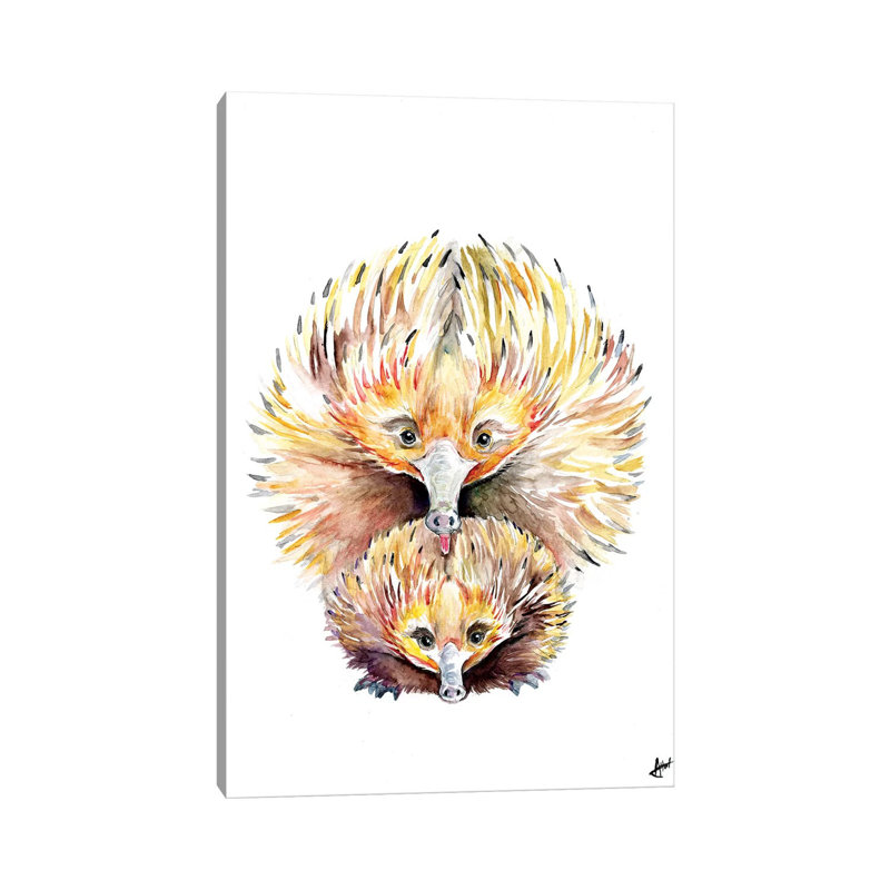 Décoration murale énigmatique Echidnas pour enfants, H 40 po x l 26 po x P 1,5 po, Toile tendue