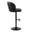 Tabouret de bar réglable en métal et similicuir noir avec repose-pieds arrondi en T - ensemble de 2-125535909