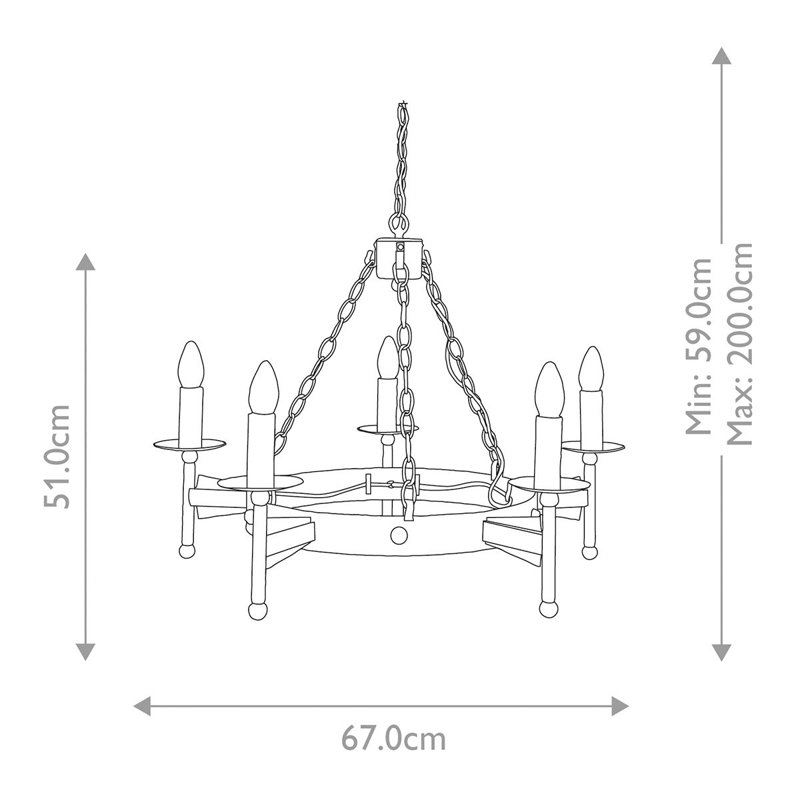 Dabrowski 5 - Light Waggon Wheel Chandelier