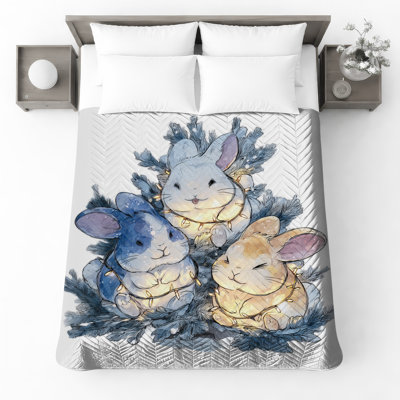 Three Cute Bunnies Bedding Bunnies couvre-lit animaux