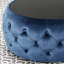 Velours moderne avec capitonnage à boutons, abat-jour bleu foncé, verre trempé, l 30,63 po x P 14,35 po, bouton en bleu, design de revêtement, 30,5 po