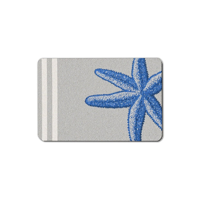 Tapis de bain Blue Starfish on Sand, 16 x 24 po