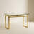 51" Modern Minimalist Rectangular Glass Dining Table for 4-6 with 0.31" Tempered Glass Tabletop and Metal Legs-1668610065