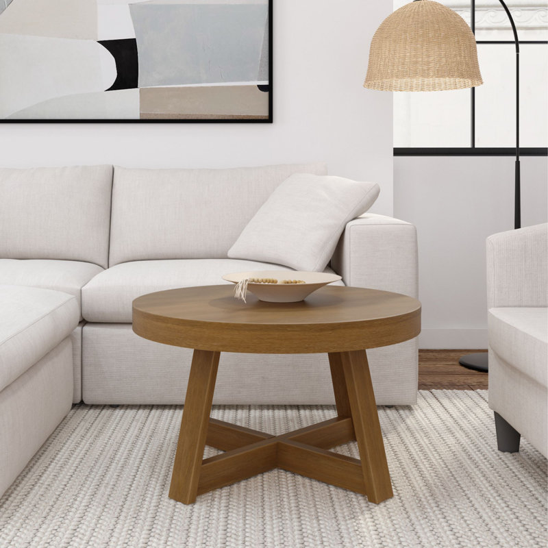 Byard Solid Wood Single Coffee Table, 17.5" H x 30" L x 30" W, Pecan