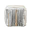 Pouf carré multicolore, base antidérapante, capacité de 300 lb, pouf en tissu de 16 po x, antidérapant, poids multicolore, 16 x 16 x 16 po