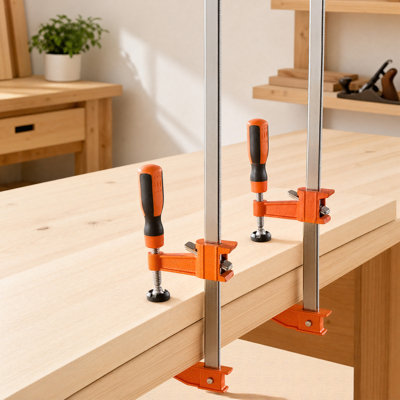 Bar Clamps for Woodworking, 36" Opening F Clamps, 600 lbs Load Limit, with Plastic Pad and Self-Locking Design, Premium Cast Iron and Carbon Steel, for Wood Working and Metal Working