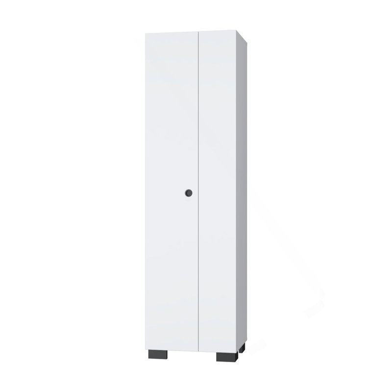 White Storage Shelves Broom Cabinet