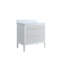 Ensemble de meuble-lavabo autoportant blanc 36 po avec 2 ensembles de poignées et plateau en marbre d'ingénierie entièrement assemblé