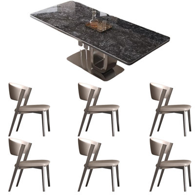 Light luxury rectangular high-end table and chair