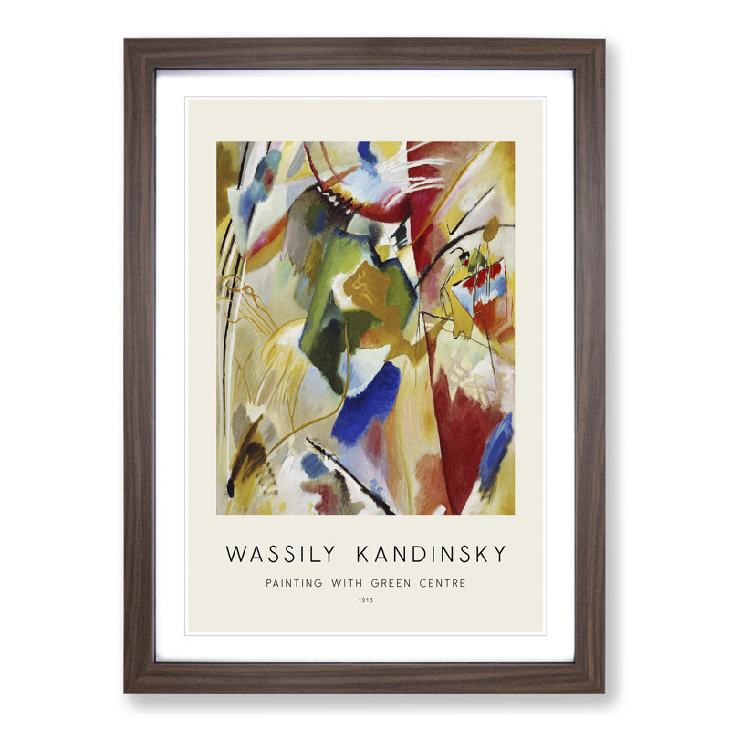 Green Center by Wassily Kandinsky - Single Picture Frame Print, Walnut Framed, 65cm H x 48cm W x 2cm D