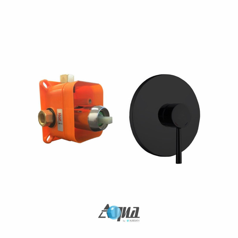 Aqua Rondo Complete Shower System with Rough in-Valve, Matte Black