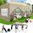 COBIZI 20 Ft. W x 10 Ft. D Heavy Duty Pop up Canopy Tent with 6 Sidewalls-98379453