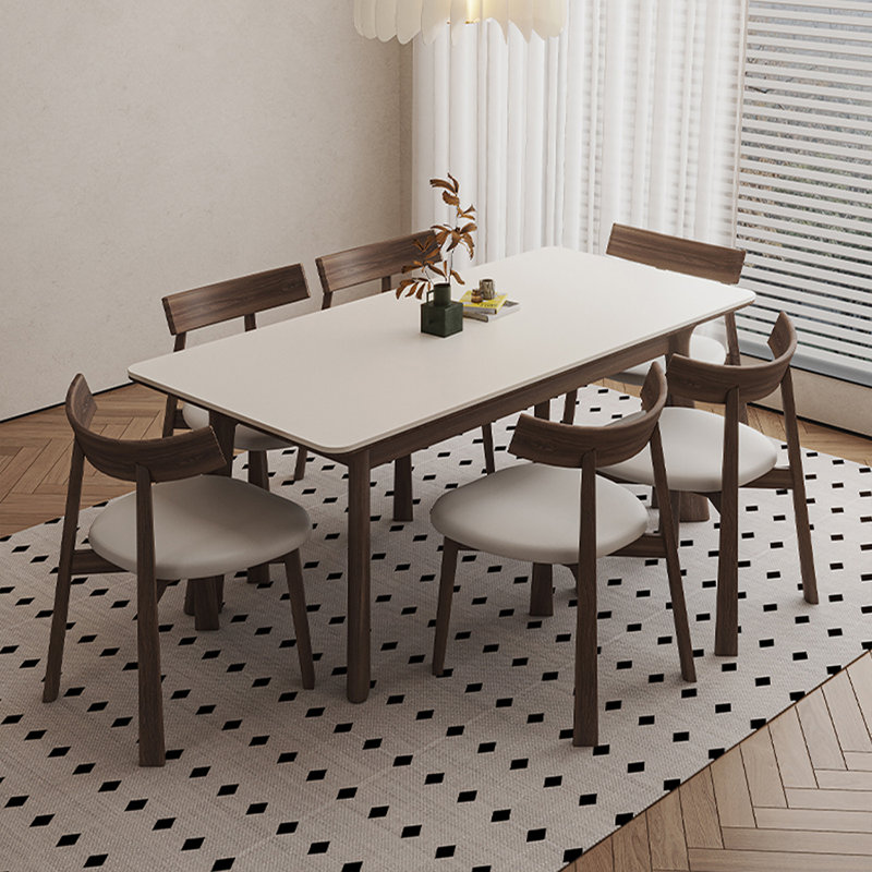 Chatham 4 - Person White Rectangular Sintered Stone tabletop Dining Table Set, 29.53"H x 55.12"L x 31.5"W