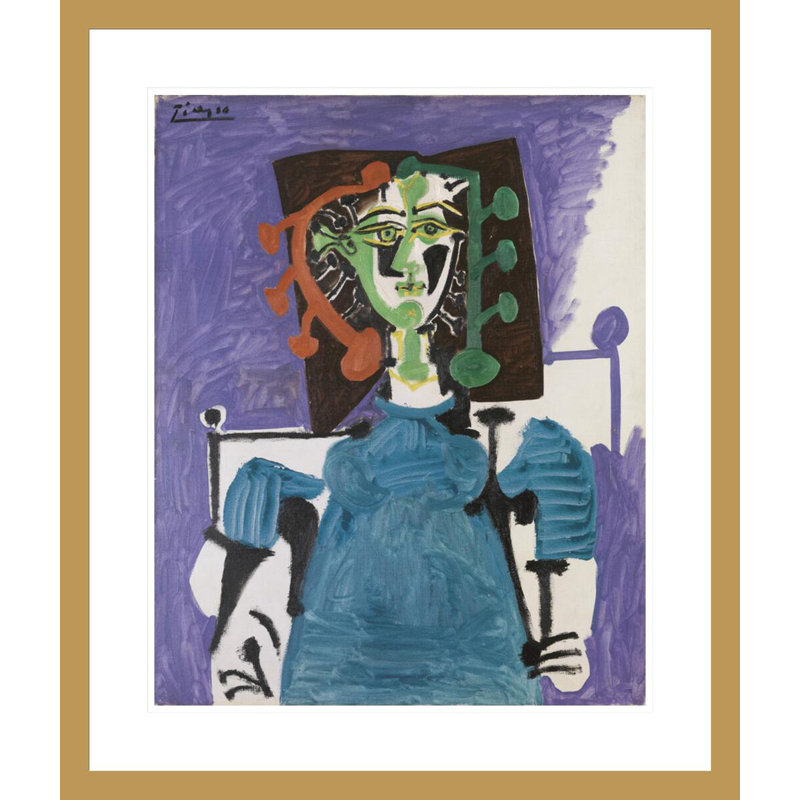 «Sitting Woman» par Pablo Picasso, impression giclée sur cadre, H 27,63 po x l 23,5 po